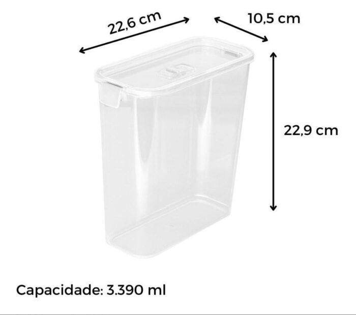 Pote Hermético Slim 3.390ml - Imagem 2