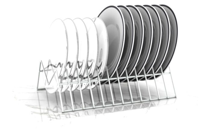 Organizador Aramado Para Pratos Vertical Branco - Imagem 1