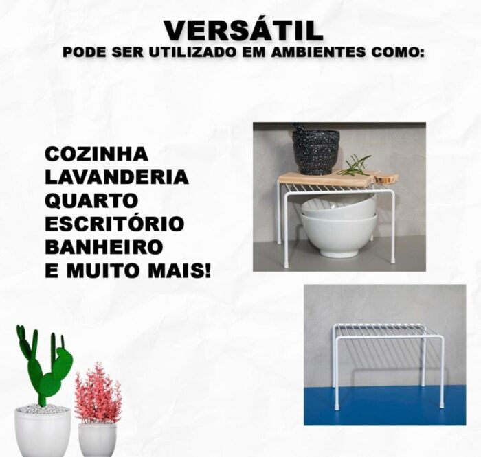 Organizador Aramado Pequeno Para Armário Branco - Imagem 6