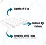 Suporte Suspenso Móvel Para Taças Branco - Imagem 4