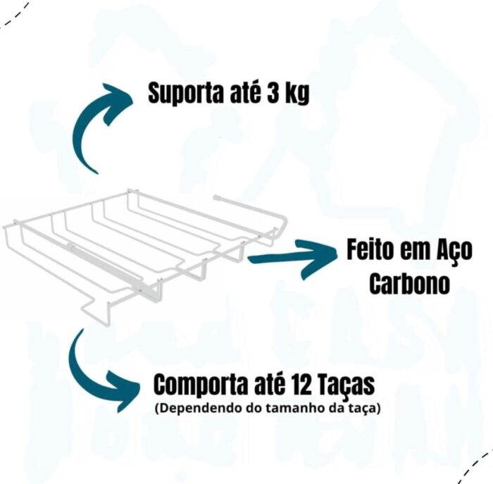Suporte Suspenso Móvel Para Taças Branco - Imagem 4