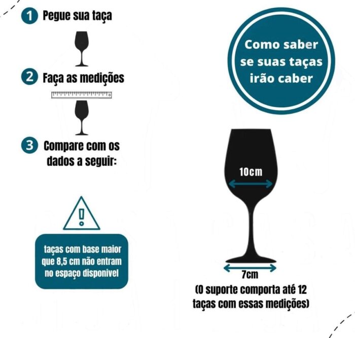 Suporte Fixo Para Taças Elegance Branco - Imagem 3