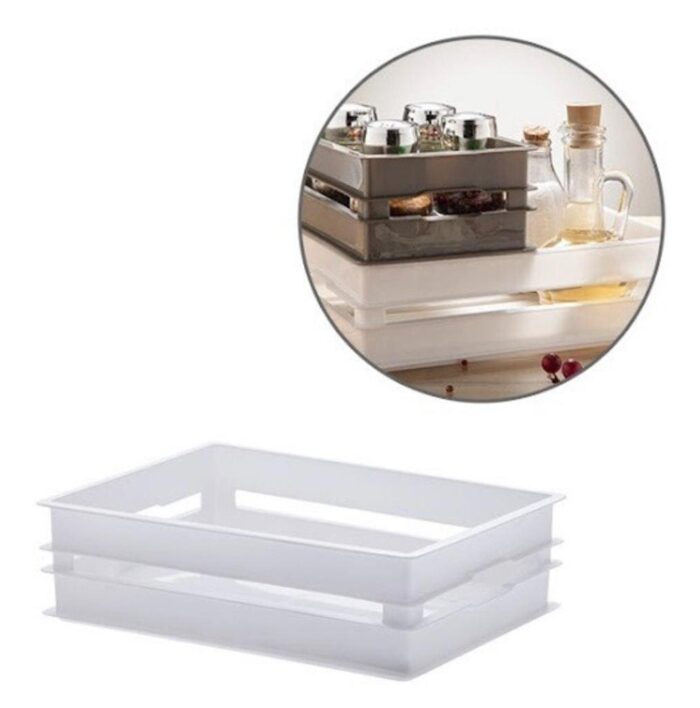 Caixote Baixo Branco 40x28x12cm - Imagem 1