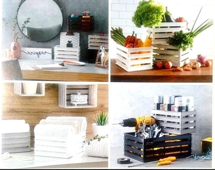 Caixote Alto Branco 34x24x19cm - Imagem 5