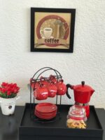 Cafeteira Italiana 300ML Vermelha - Imagem 4