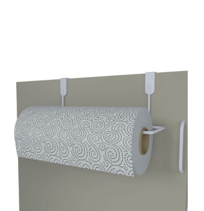 Suporte Papel Toalha Para Porta Branco - Imagem 1
