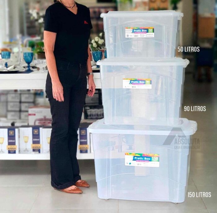 Pratic Box 150 Litros Com Rodas - Imagem 3