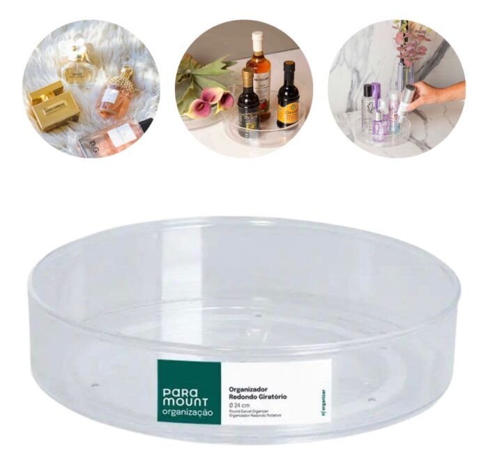 Organizador De Cosméticos Redondo Giratório 24x5,5cm - Imagem 1