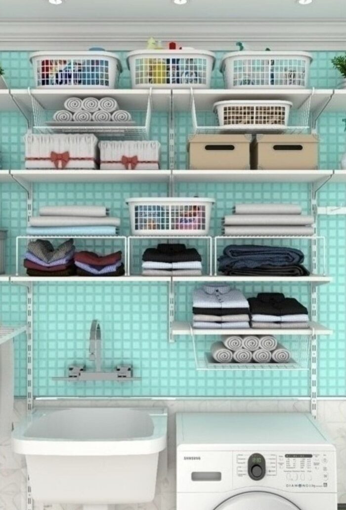 Organizador Aramado Grande Para Armário Branco - Imagem 3