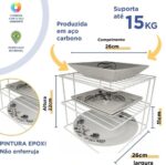 Organizador Aramado Quadrado para Pratos Branco - Imagem 5
