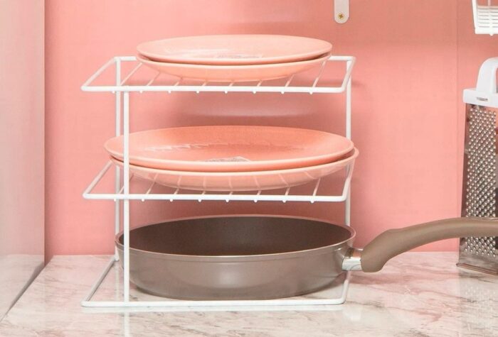 Organizador Aramado Quadrado para Pratos Branco - Imagem 4