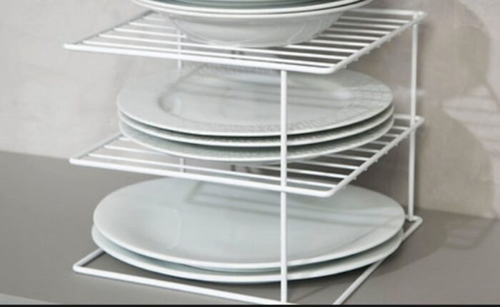Organizador Aramado Quadrado para Pratos Branco - Imagem 3