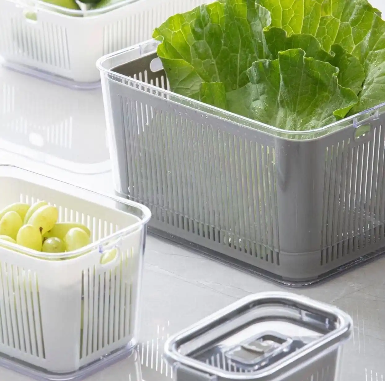 Pote Hermético Slim Com Cesto Escorredor 1.780ml - Imagem 4