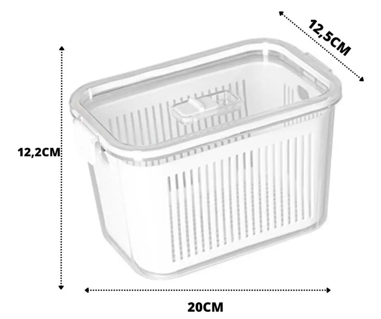Pote Hermético Slim Com Cesto Escorredor 1.780ml - Imagem 2
