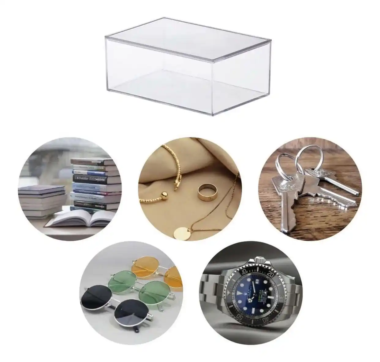 Caixa Organizadora Elegance Com Tampa 16,5x11x7cm - Imagem 2