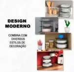 Organizador Aramado Quadrado para Pratos Preto - Imagem 2