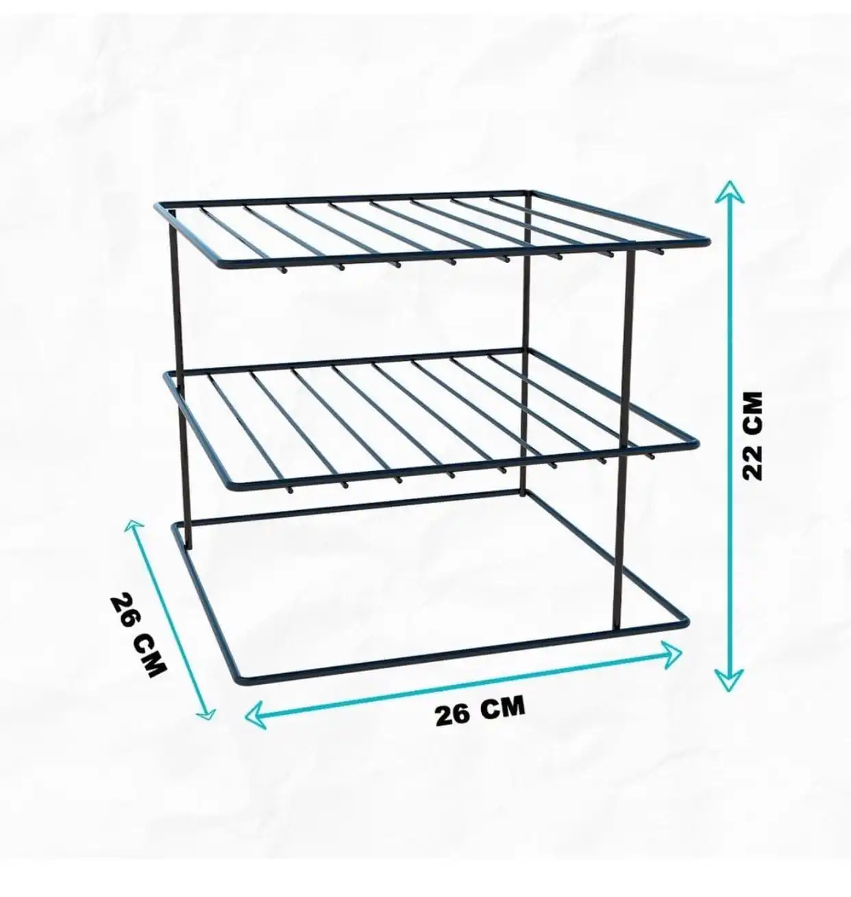 Organizador Aramado Quadrado para Pratos Preto - Imagem 5