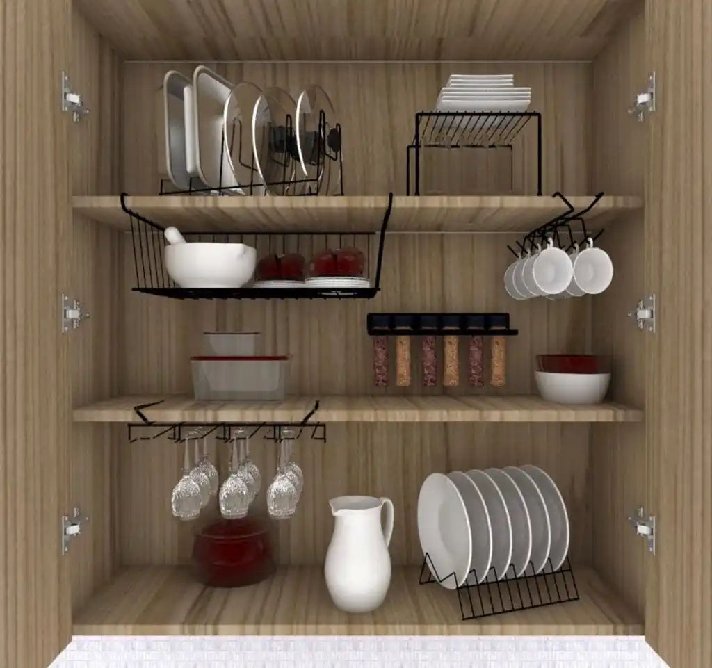 Cesto Suspenso Aramado Pequeno Para Armário/Prateleira Branco - Imagem 7