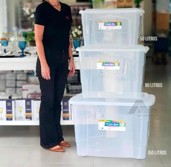 Pratic Box 150 Litros Com Rodas - Imagem 3