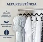 Cabide Veludo Ultra Fino Adulto Preto - Imagem 2