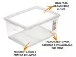 Caixa Organizadora Com Trava 30L Cristal - Imagem 3