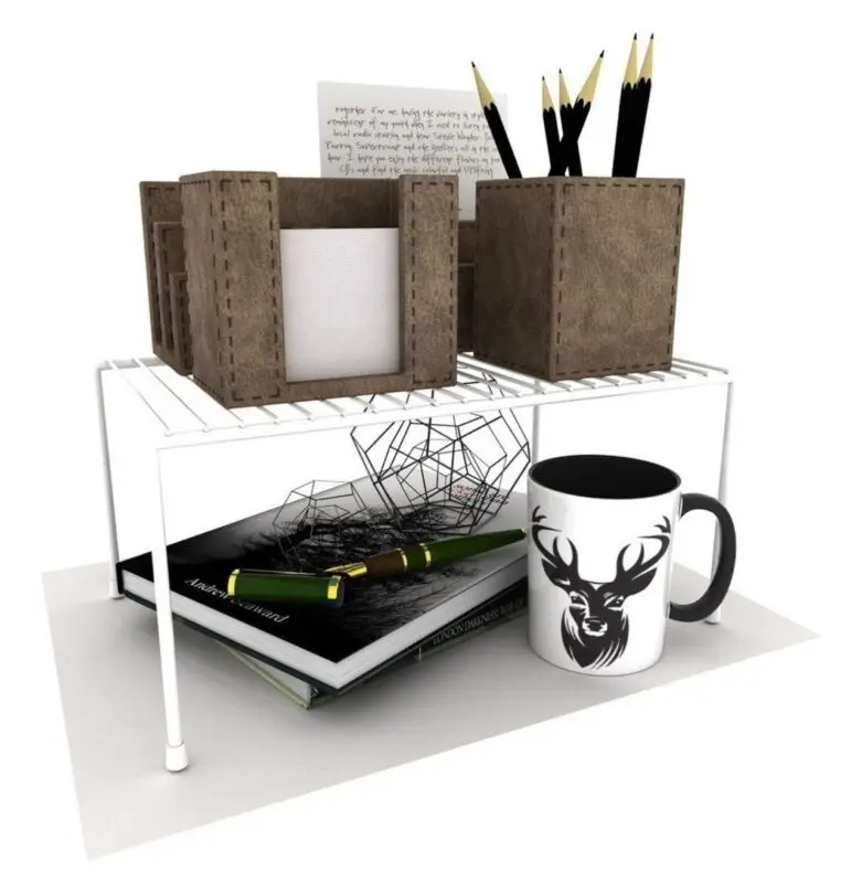 Organizador Aramado Quadrado para Pratos Branco Organizador Aramado Médio Para Armário Branco - Imagem 1